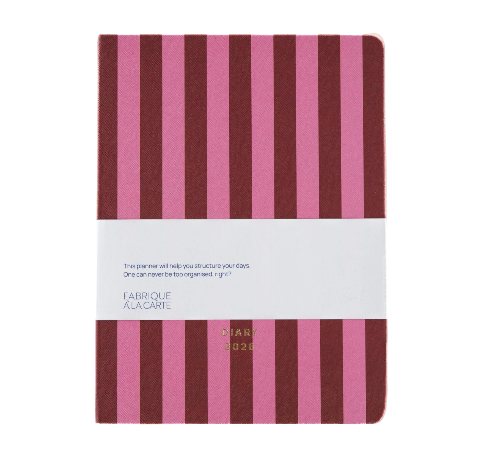 A-Journal - Agenda Fabrique Stripes Pink Red 2026 - Agenda Hebdomadaire A5 (21 x 16 cm)