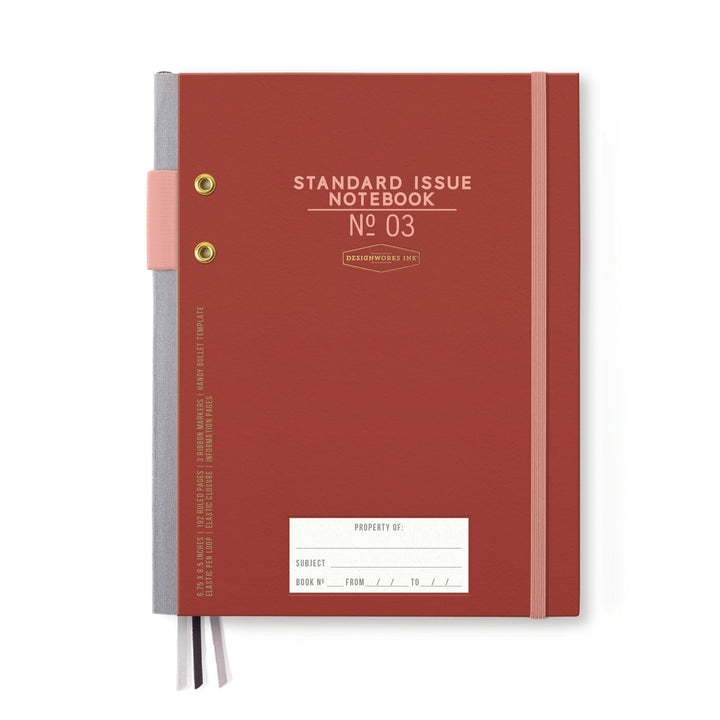 Designworks Ink – Standard Issue Notebook No. 3 Rosewood & Blush – Cuaderno Planificador Diario A5 (17,1 x 21,6 cm)