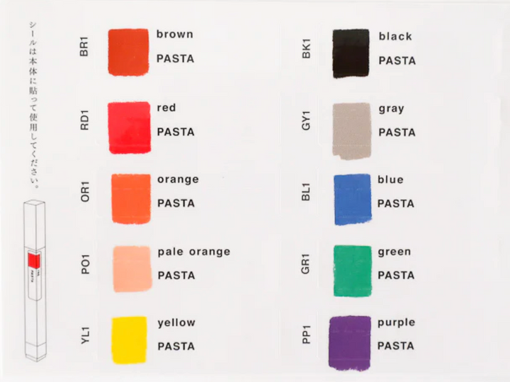 Kokuyo – Pasta Marker Pen Fluorescent  – Set de 10 ceras (13,2 cm)