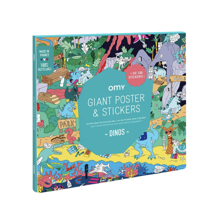 OMY – Dinos – Giant Poster with Stickers B1 (70 x 100 cm)