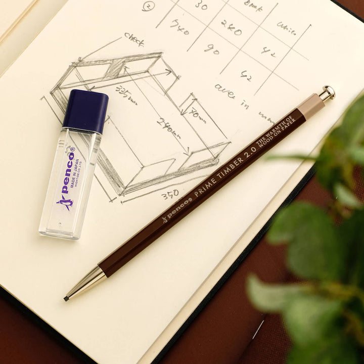Penco – Prime Timber – Mechanical Pencil 2.0 mm various colors (16 cm)