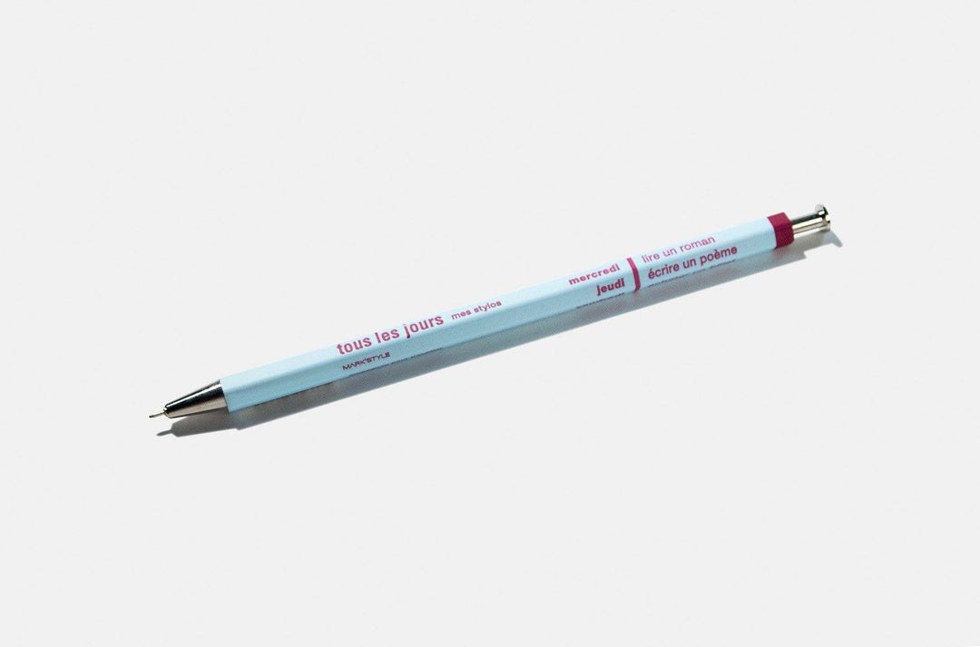 Mark's - Days Pastel Colors - Wooden Retractable Ballpoint Pen (15.3cm)