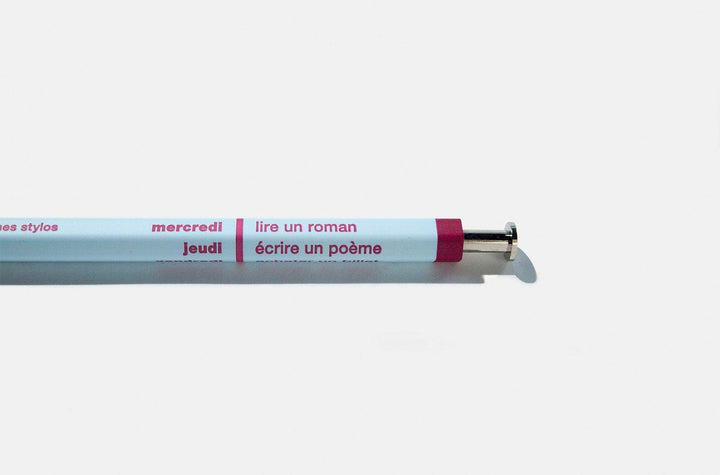 Mark's - Days Pastel Colors - Wooden Retractable Ballpoint Pen (15.3cm)
