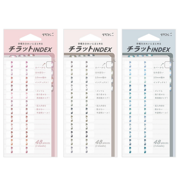 Midori - Index Label Chiratto Numbers - Marcadores adhesivos para índices (1,9 x 2 cm)