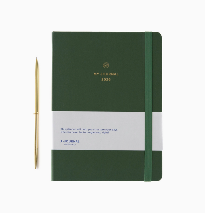 A-Journal - My Journal Olive Green 2026 - Agenda Semanal A5 (16 x 21,5 cm)