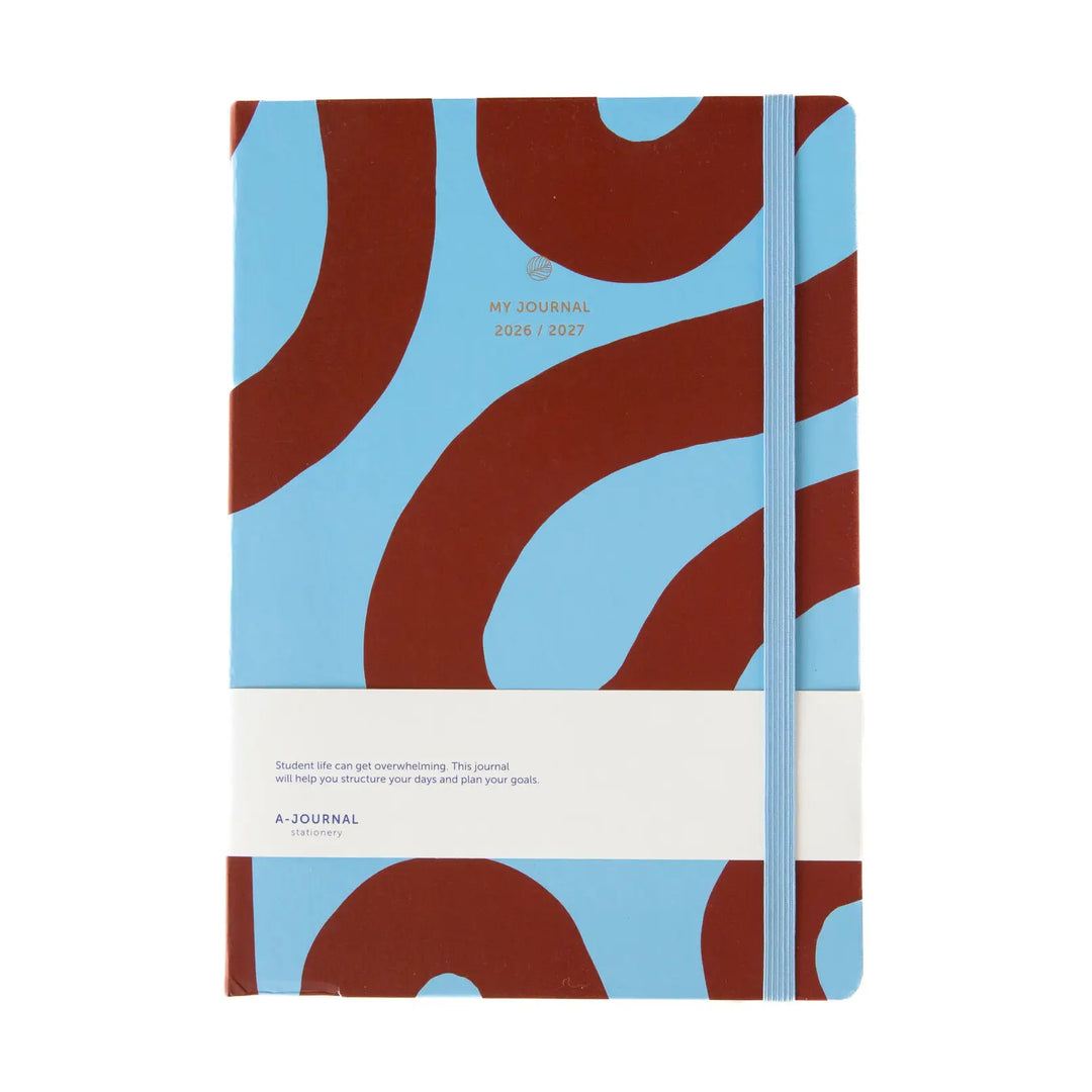 A-Journal - Agenda scolaire 2026/2027 Flow Blue - Agenda Semainier A4 (20,5 x 29,5 cm)