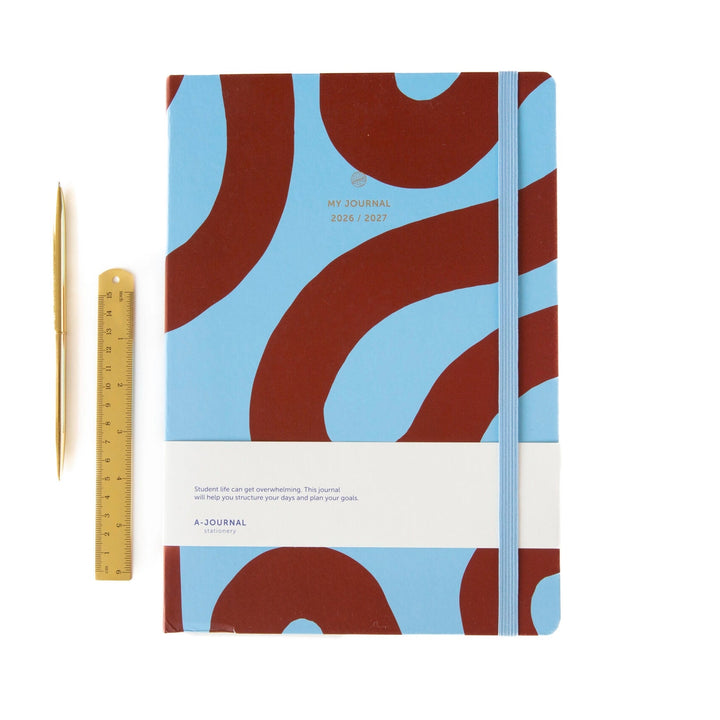A-Journal - Agenda scolaire 2026/2027 Flow Blue - Agenda Semainier A4 (20,5 x 29,5 cm)