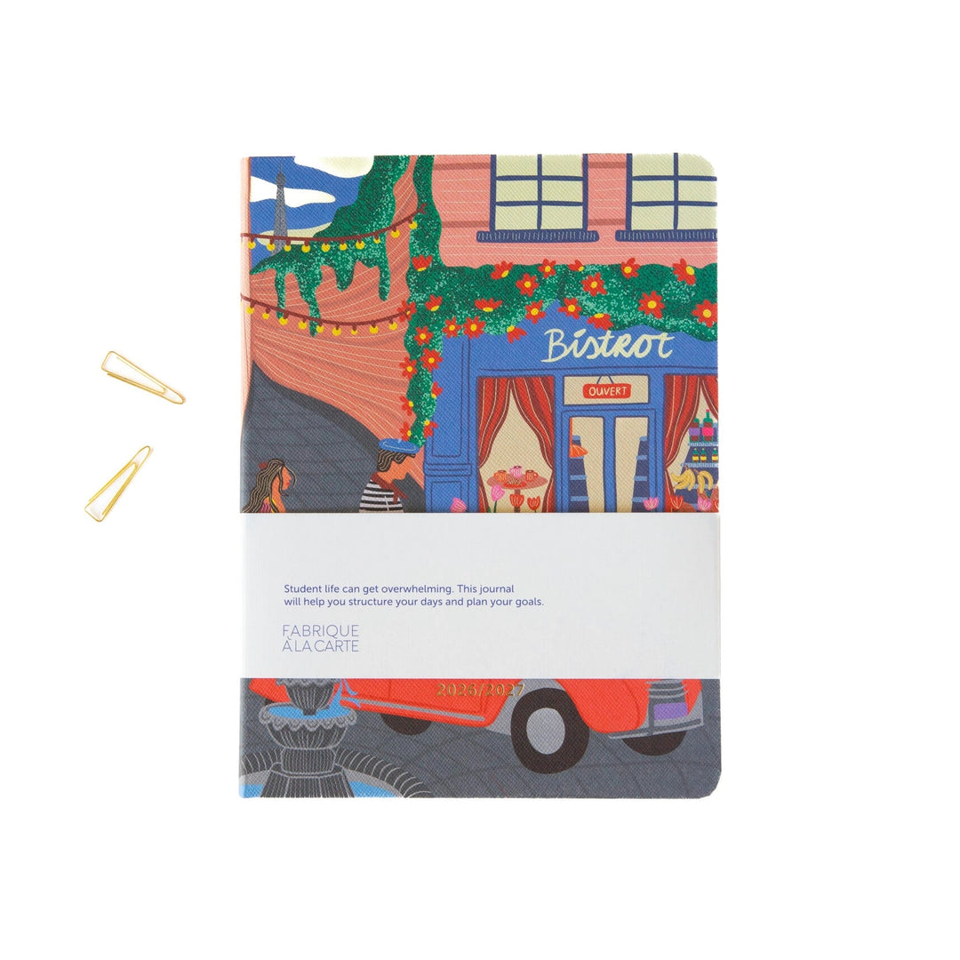 A-Journal - Agenda scolaire Fabrique Paris - Agenda académique 12 mois 26-27 Semainier A5 (21 x 16,5 cm)