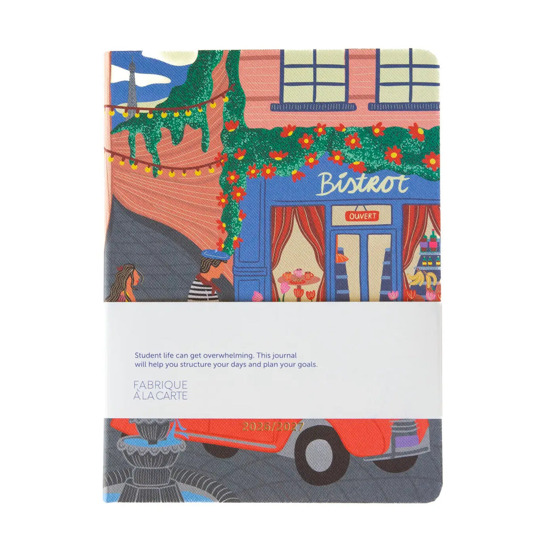 A-Journal - Agenda scolaire Fabrique Paris - Agenda académique 12 mois 26-27 Semainier A5 (21 x 16,5 cm)
