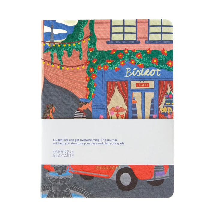 A-Journal - Agenda scolaire Fabrique Paris - Agenda académique 12 mois 26-27 Semainier A5 (21 x 16,5 cm)