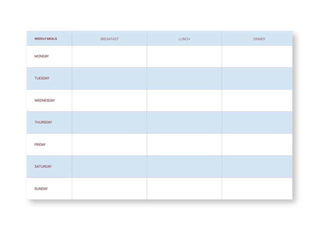 A-Journal - Meal Planner - Planificateur de repas B5 (24,5 x 15 cm)