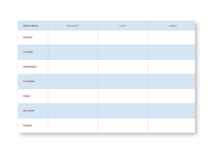 A-Journal - Meal Planner - Planificateur de repas B5 (24,5 x 15 cm)