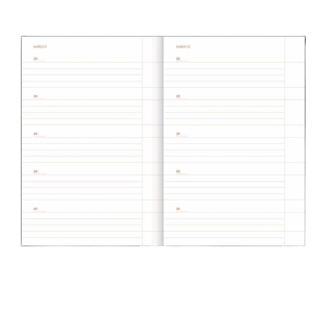 A-Journal - Journal d'une ligne par jour Stripes Pink - Journal de réflexions B6 (13 x 19 cm)