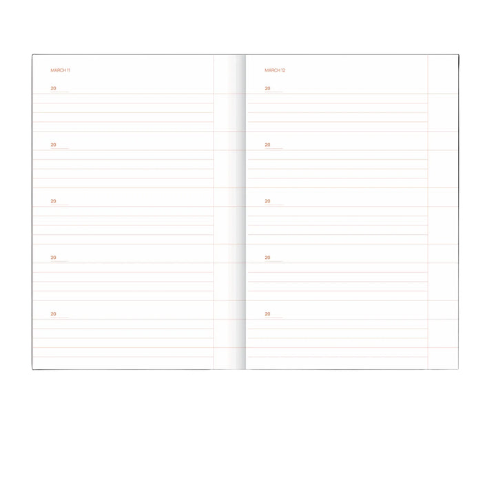 A-Journal - Journal d'une ligne par jour Stripes Pink - Journal de réflexions B6 (13 x 19 cm)