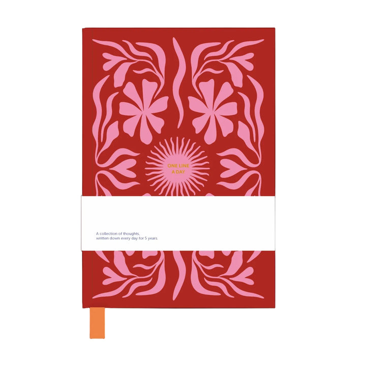 A-Journal - Journal d'une ligne par jour Sun Flow Pink - Journal de réflexions B6 (13 x 19 cm)