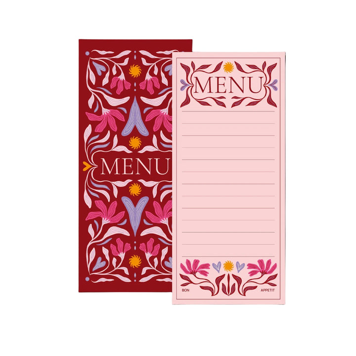 A-Journal - Menu Cards Flower - Cartes de menu (20 x 9 cm)