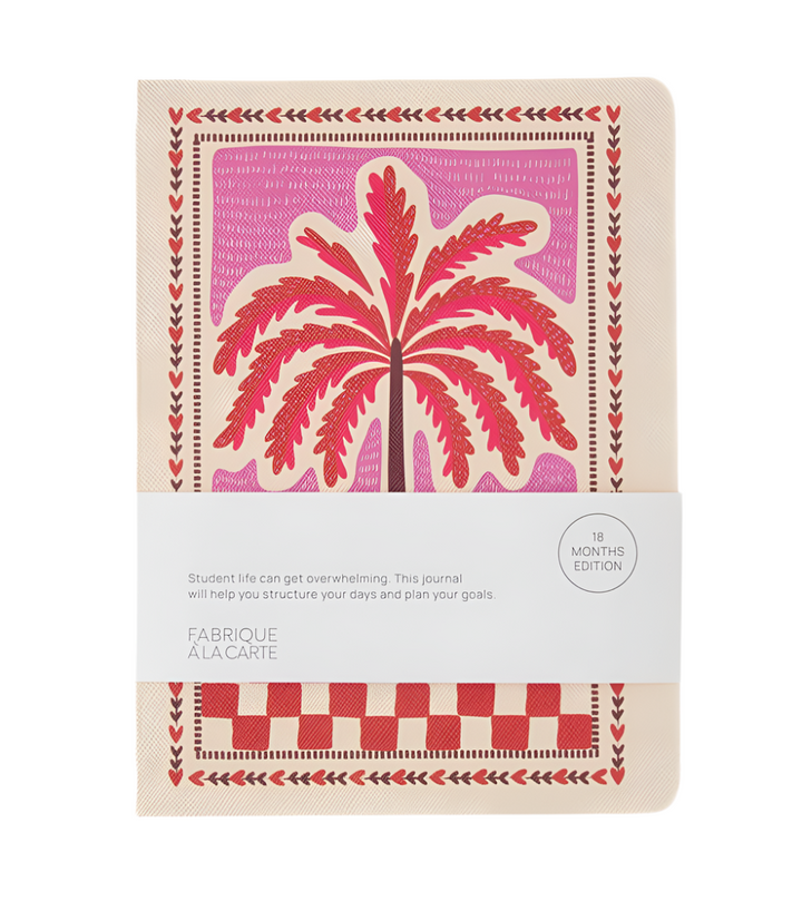 A-Journal - School Diary Palmtree Pink - Agenda Académica 18 meses 25-26 Semanal A5 (21 x 16,5 cm)