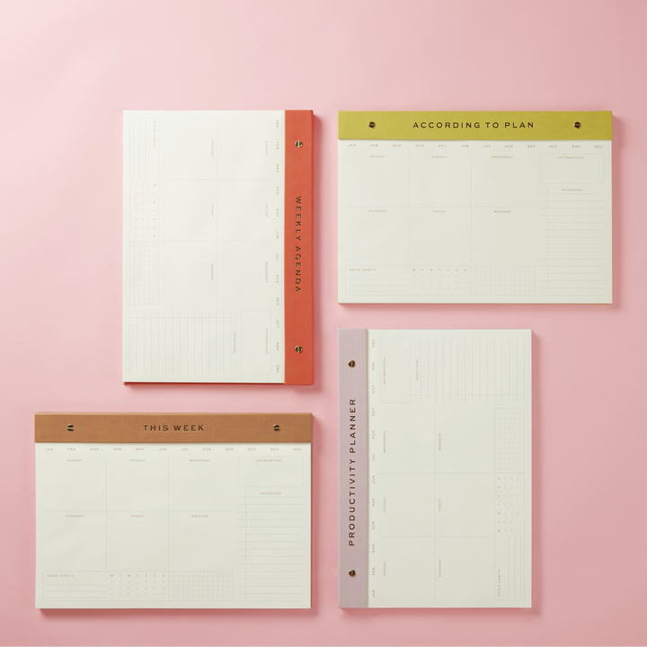 Designworks Ink – Weekly Postbound Notepad – B4 Weekly Table Planner (14” x 9.5”)