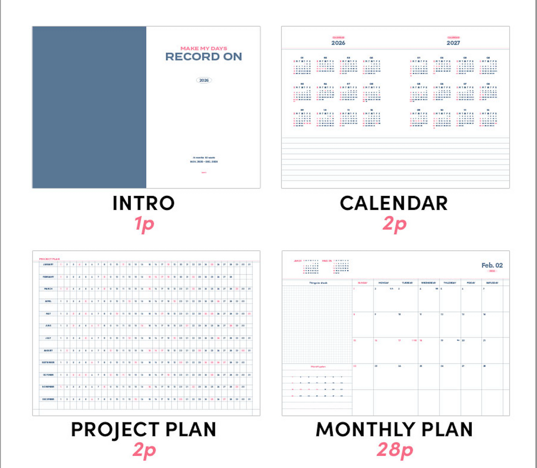 Iconic – Record On 2026 – Agenda semanal A5 (21 x 14,8 cm)