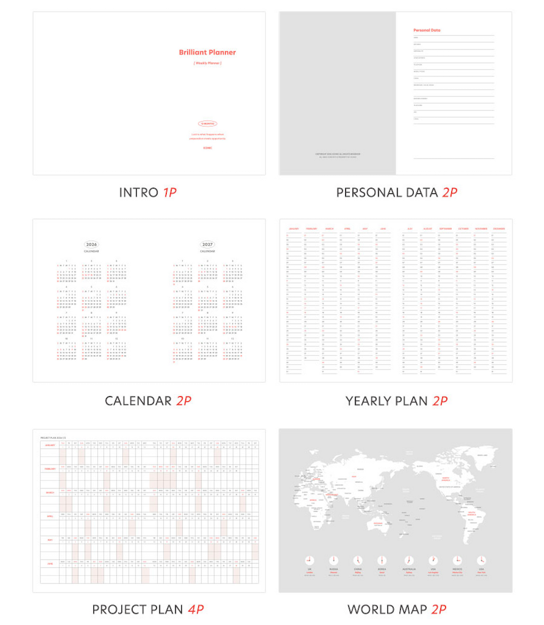 Iconic Brilliant planner weekly 2026