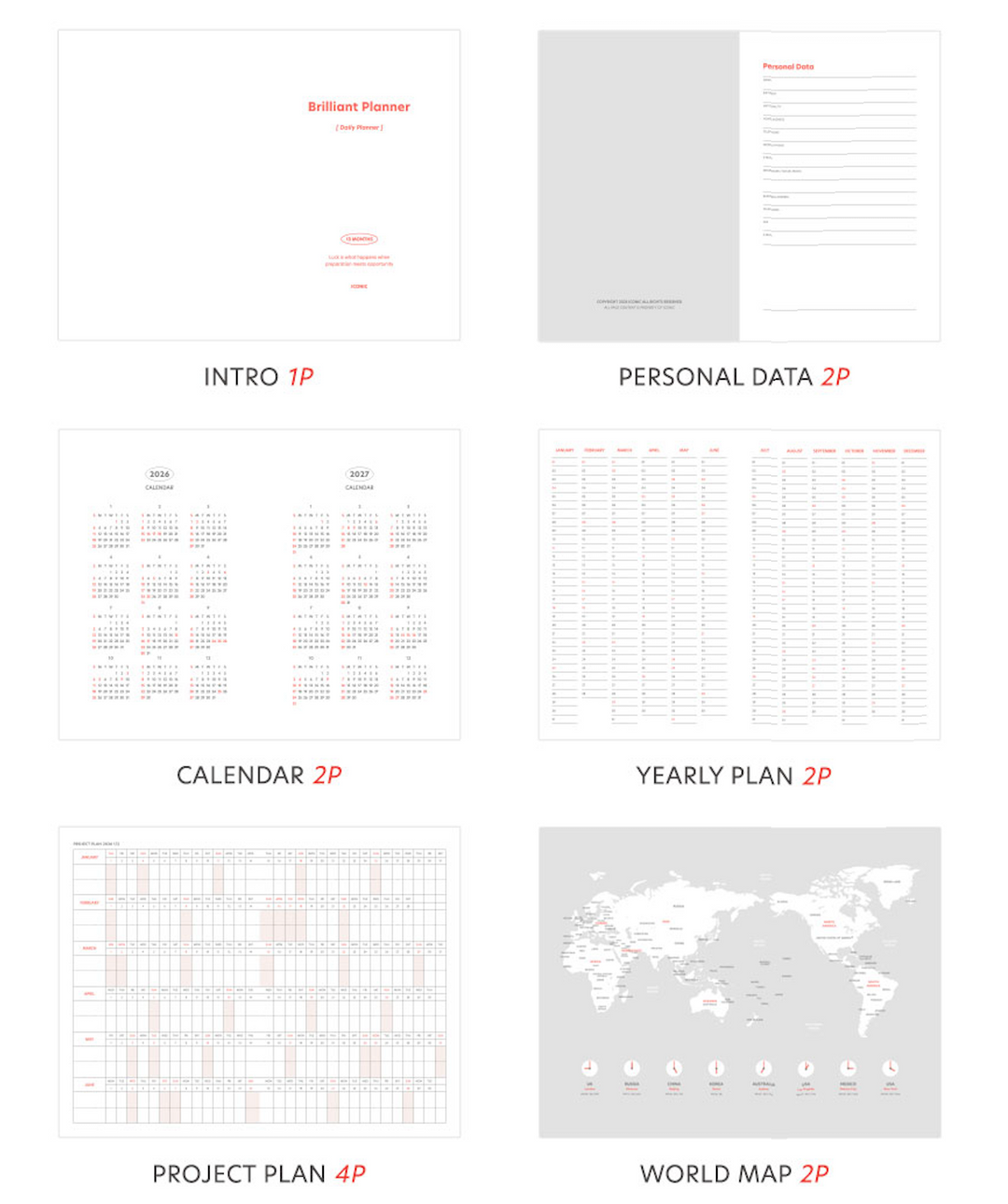 Iconic Brilliant daily planner 2026