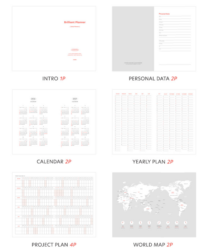 Iconic Brilliant daily planner 2026