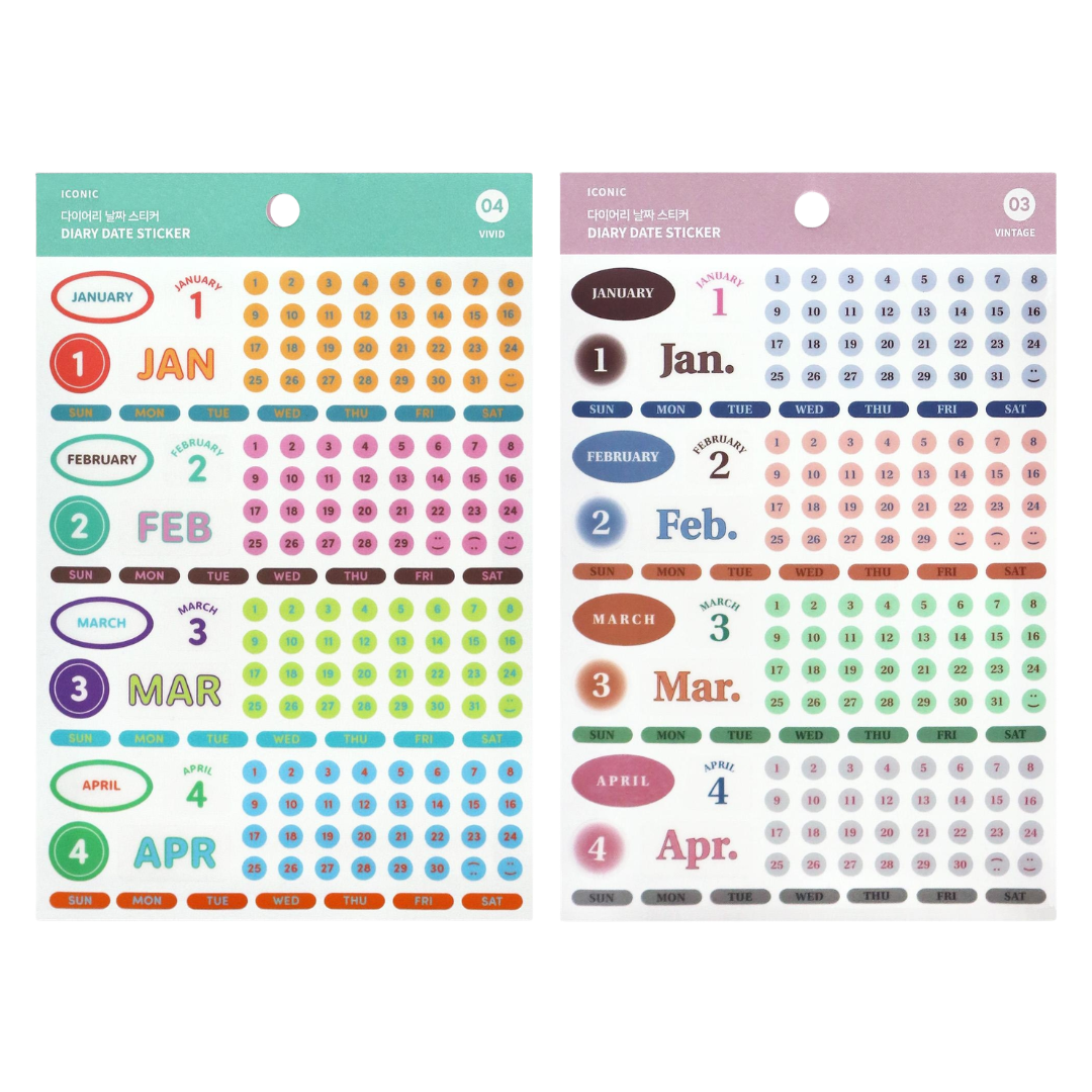 Iconic – Diary Date Sticker – Autocollants (12 x 16 cm)