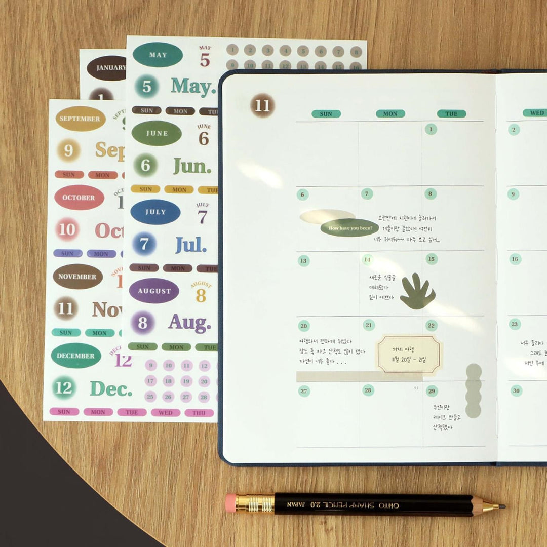 Iconic – Diary Date Sticker – Autocollants (12 x 16 cm)