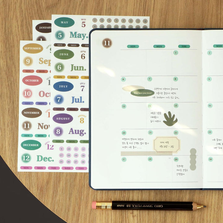 Iconic – Diary Date Sticker – Autocollants (12 x 16 cm)