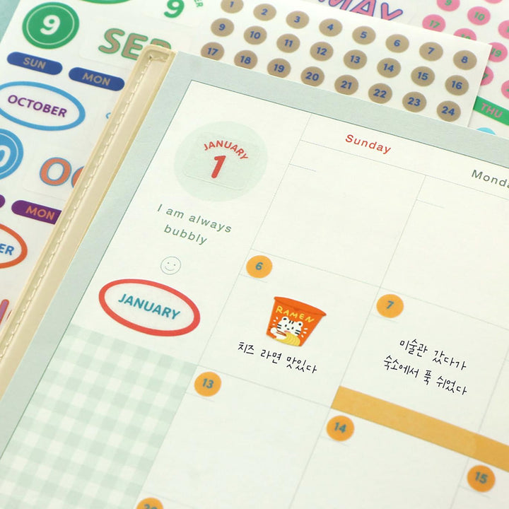 Iconic – Diary Date Sticker – Autocollants (12 x 16 cm)