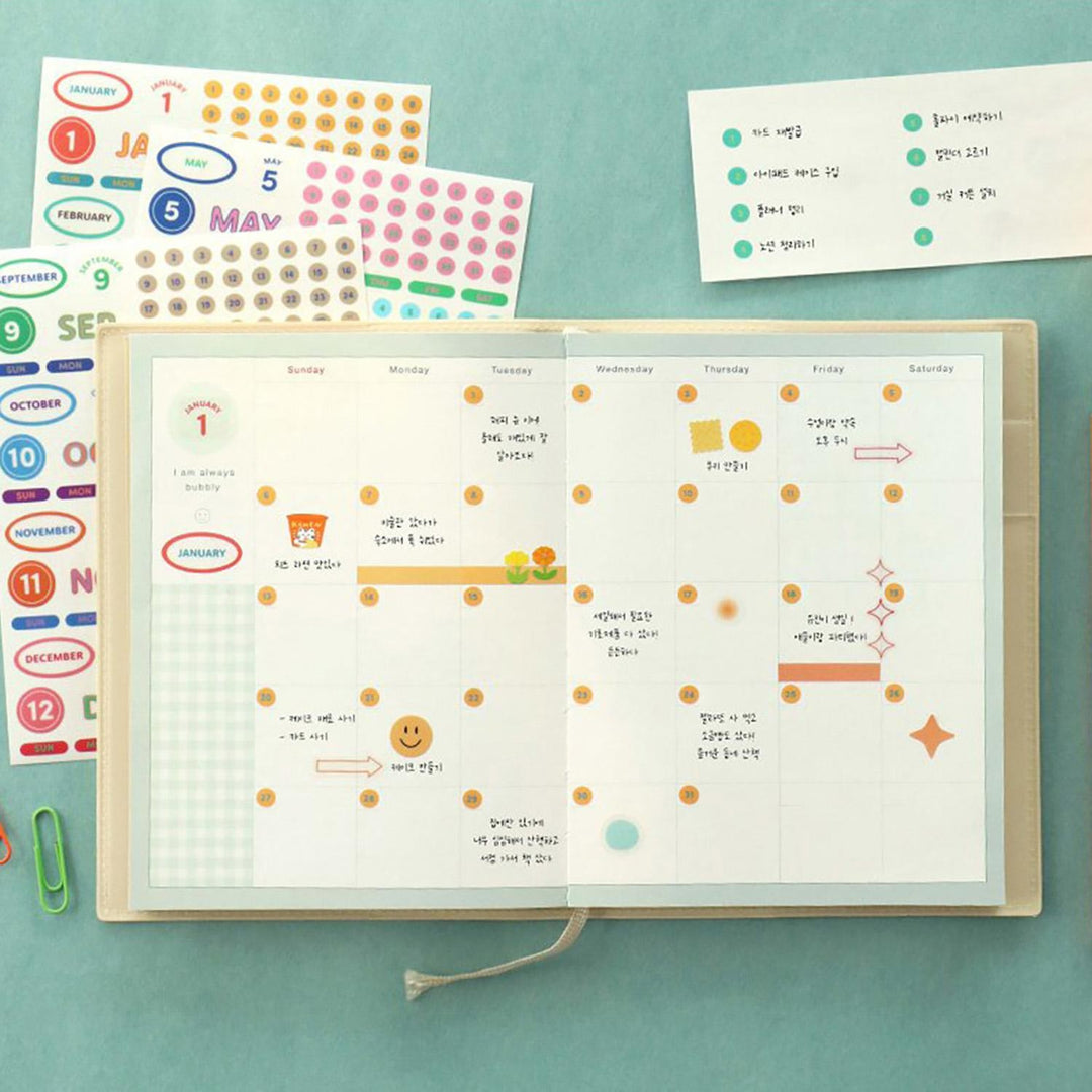 Iconic – Diary Date Sticker – Autocollants (12 x 16 cm)