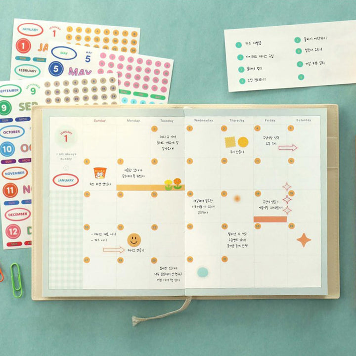 Iconic – Diary Date Sticker – Autocollants (12 x 16 cm)