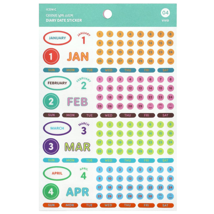 Iconic – Diary Date Sticker – Autocollants (12 x 16 cm)