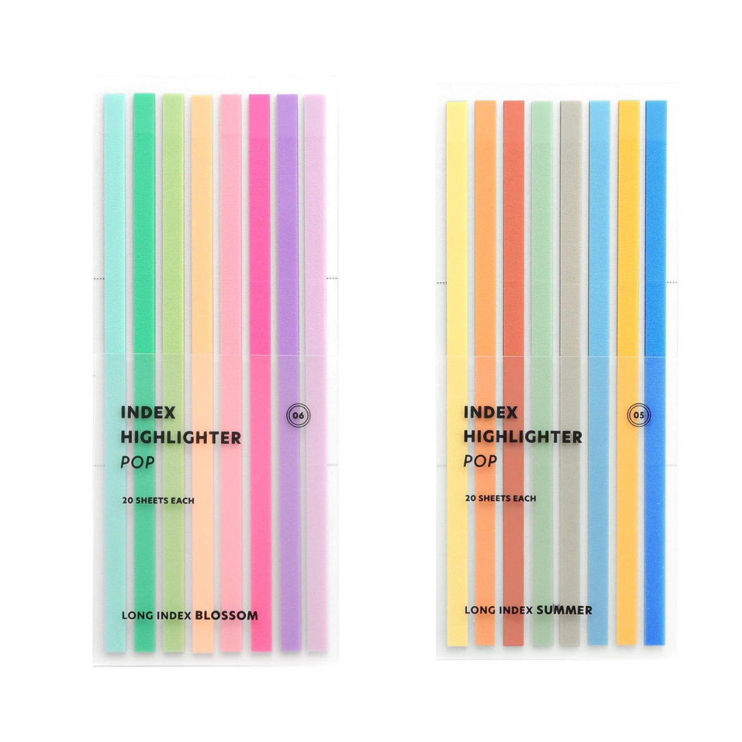 Iconic –  Index Long Highlighter Pop – Set de notas adhesivas marcadoras (14,3 x 6 cm)