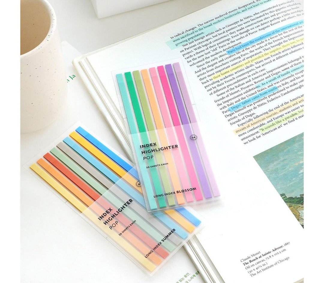 Iconic – Index Long Highlighter Pop – Set of marker sticky notes (14.3 x 6 cm)