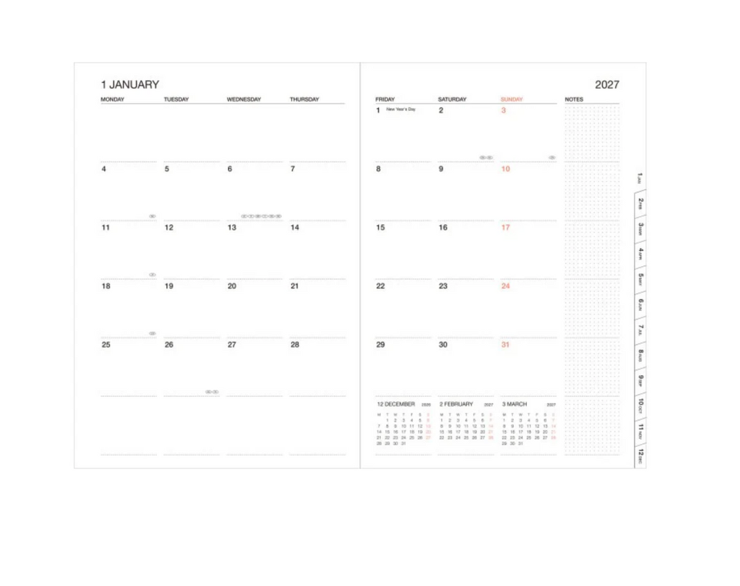 Mark’s – Agenda Scolaire Semainier 26 - 27 Wave Mint A5 (16,4 x 21,5 cm)
