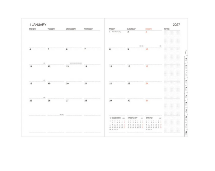 Mark’s – Agenda Scolaire Semainier 26 - 27 Wave Mint A5 (16,4 x 21,5 cm)