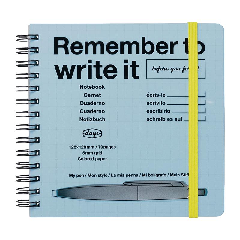 Mark’s – Remember to Write – Cuaderno Cuadriculado Azul  (15,5 x 11,5 cm)
