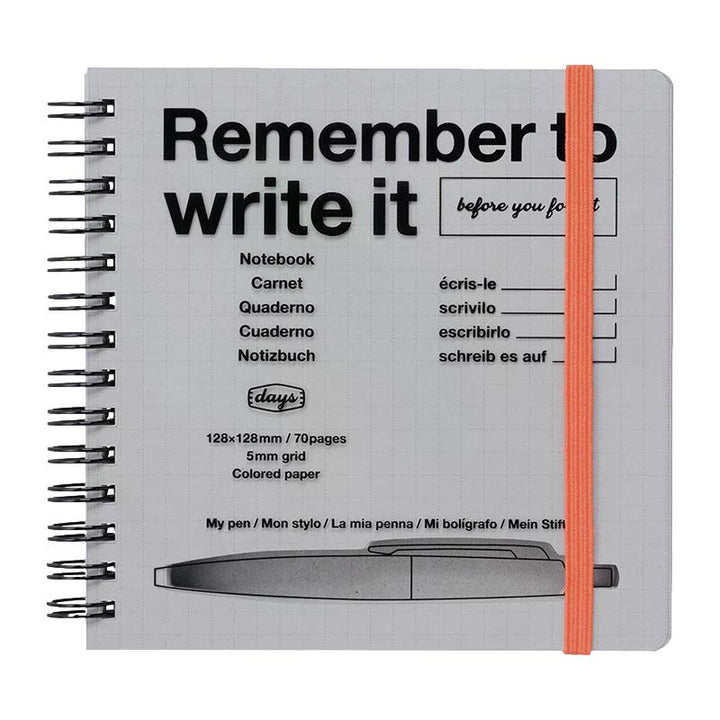 Mark’s – Remember to Write – Cahier à Carreaux Gris(15,5 x 11,5 cm)