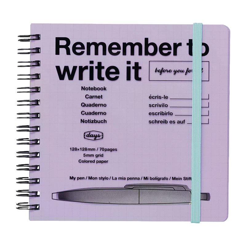 Mark’s – Remember to Write – Cahier à Carreaux Violet (15,5 x 11,5 cm)