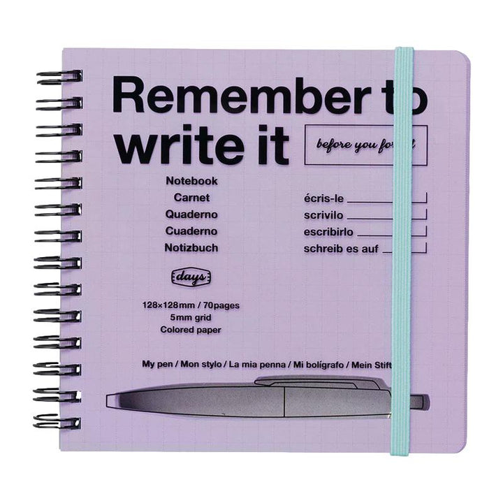 Mark’s – Remember to Write – Cahier à Carreaux Violet (15,5 x 11,5 cm)