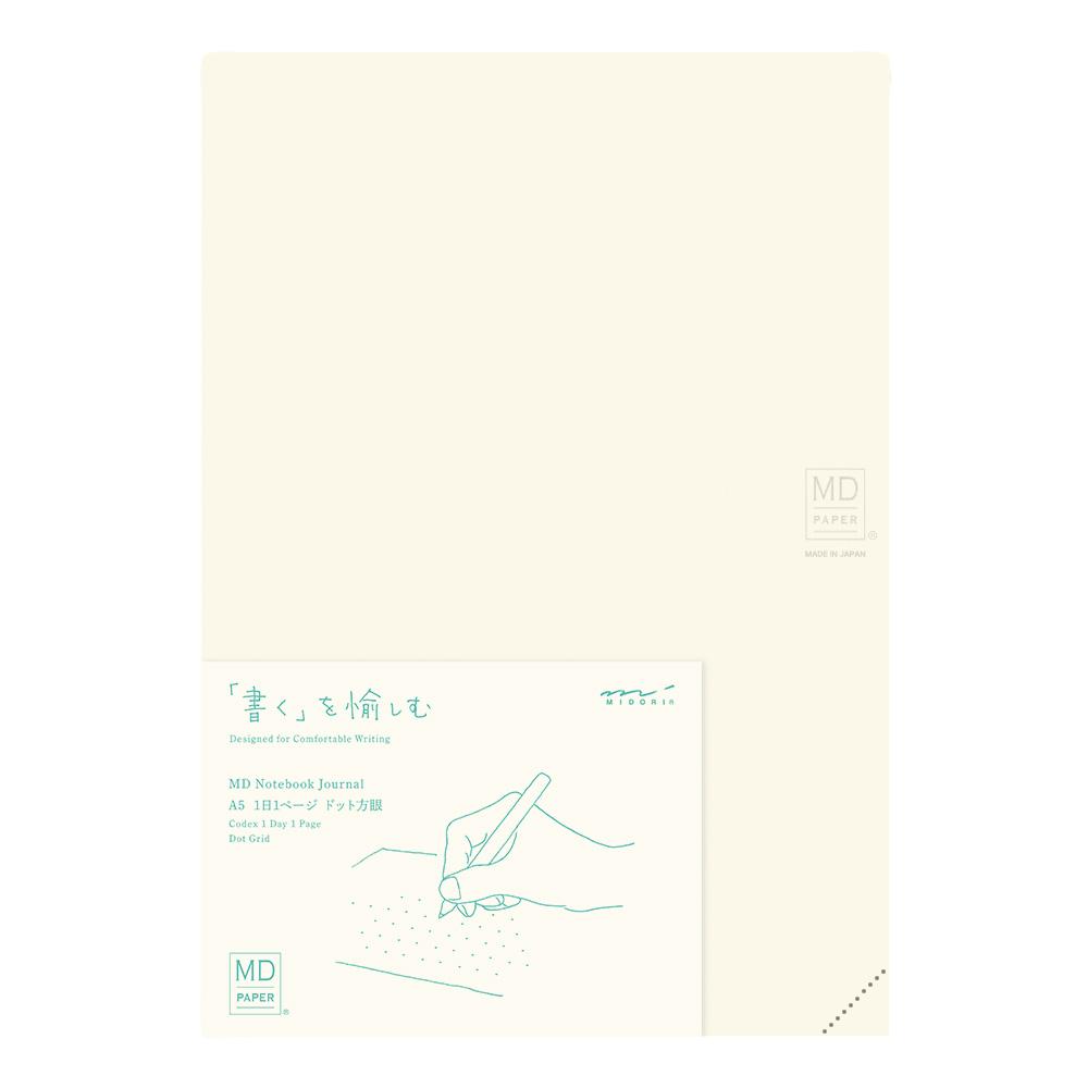 Midori MD Paper – Codex Journal 1 Day 1 Page – Dotted Mesh Notebook A5 (21 x 14.8 cm)