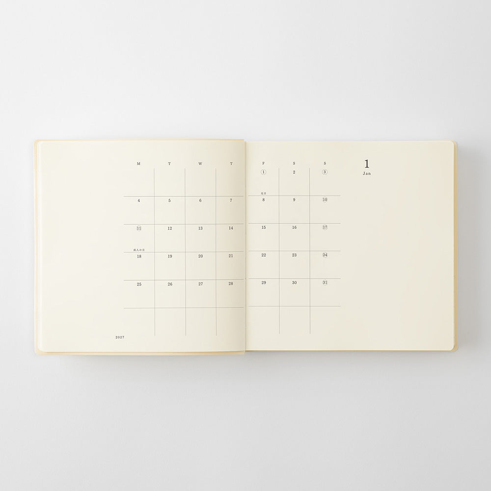 MD Product – Notebook Diary 1 Day 1 Page – 2027 Daily Planner Square (15.2 x 15.2 cm)