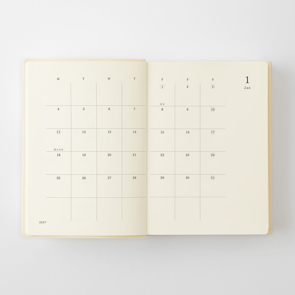 MD Product – Notebook Diary 1 Day 1 Page – 2027 A6 Daily Planner (11.2 x 15.4 cm)