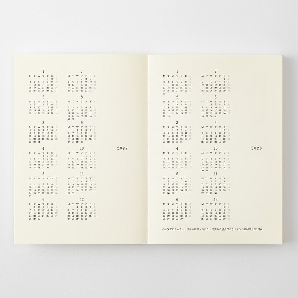 MD Product – Notebook Diary – Weekly Diary 2027 Semanal A6 (10,5 x 14,8 cm)