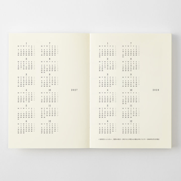 MD Product – Notebook Diary – Weekly Diary 2027 Semanal A6 (10,5 x 14,8 cm)