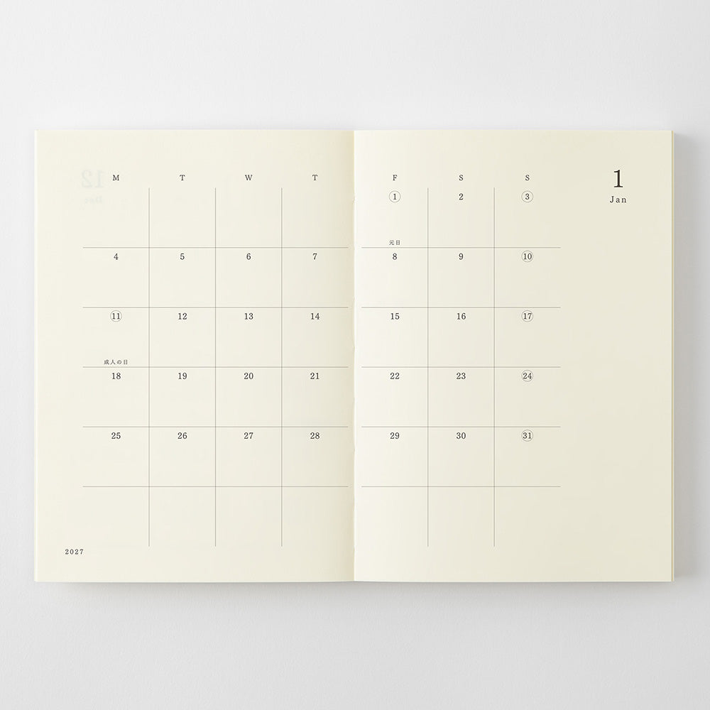 MD Product – Notebook Diary – Weekly Diary 2027 Semanal A6 (10,5 x 14,8 cm)