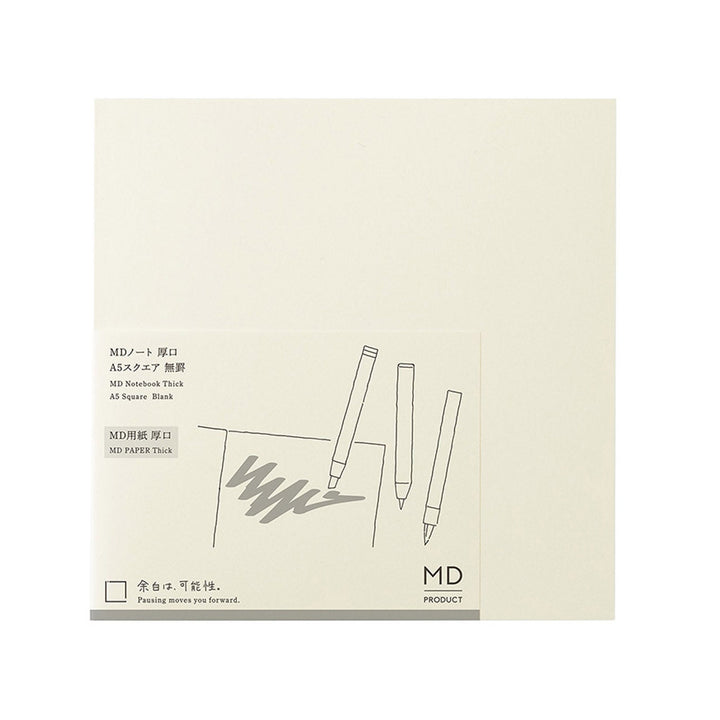 Midori MD Paper – MD Thick Notebook – Smooth Notebook (14.6 x 15.6 cm)