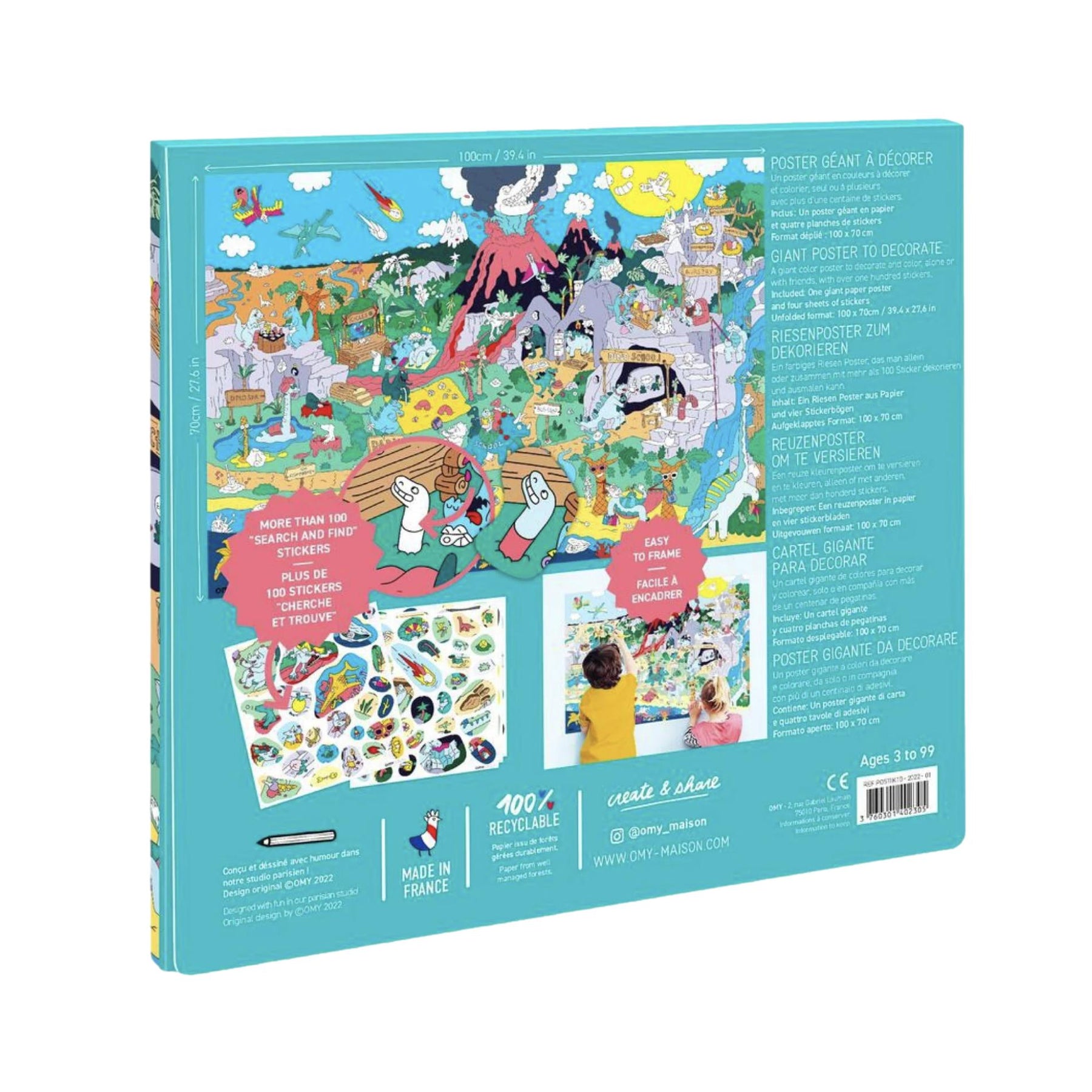 OMY Search and Find Riesen Poster und Aufkleber Set Kawaii 101,6 x 71,1 cm inklusive mehr als 100 Aufkleber, Spaß und Spiel für Kinder OMY Search and Find Riesen Poster und Aufkleber Set Kawaii 101,6 x 71,1 cm inklusive mehr als 100 Aufkleber, Spaß und Spiel für Kinder
