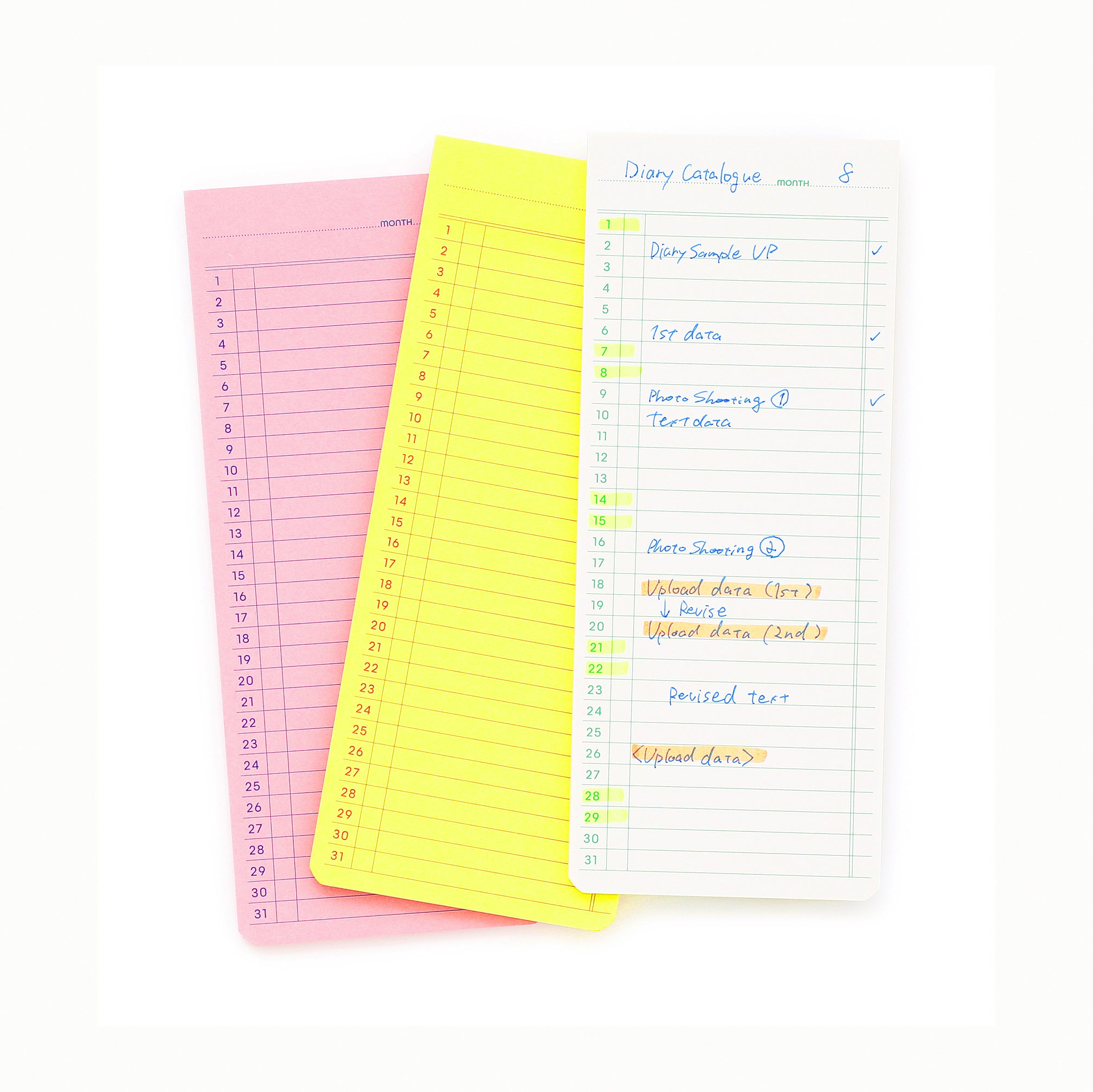 Penco - Sticky Monthly memo pad - Monthly Sticky Notes (18 x 7.4 cm ...